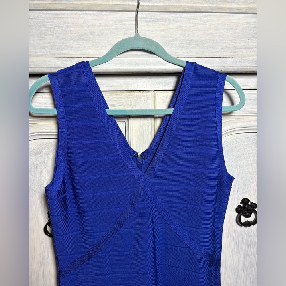 Calvin Klein‎ Royal Blue Sleeveless Bandage Dress Cocktail Stylish Flattering - Picture 3 of 9